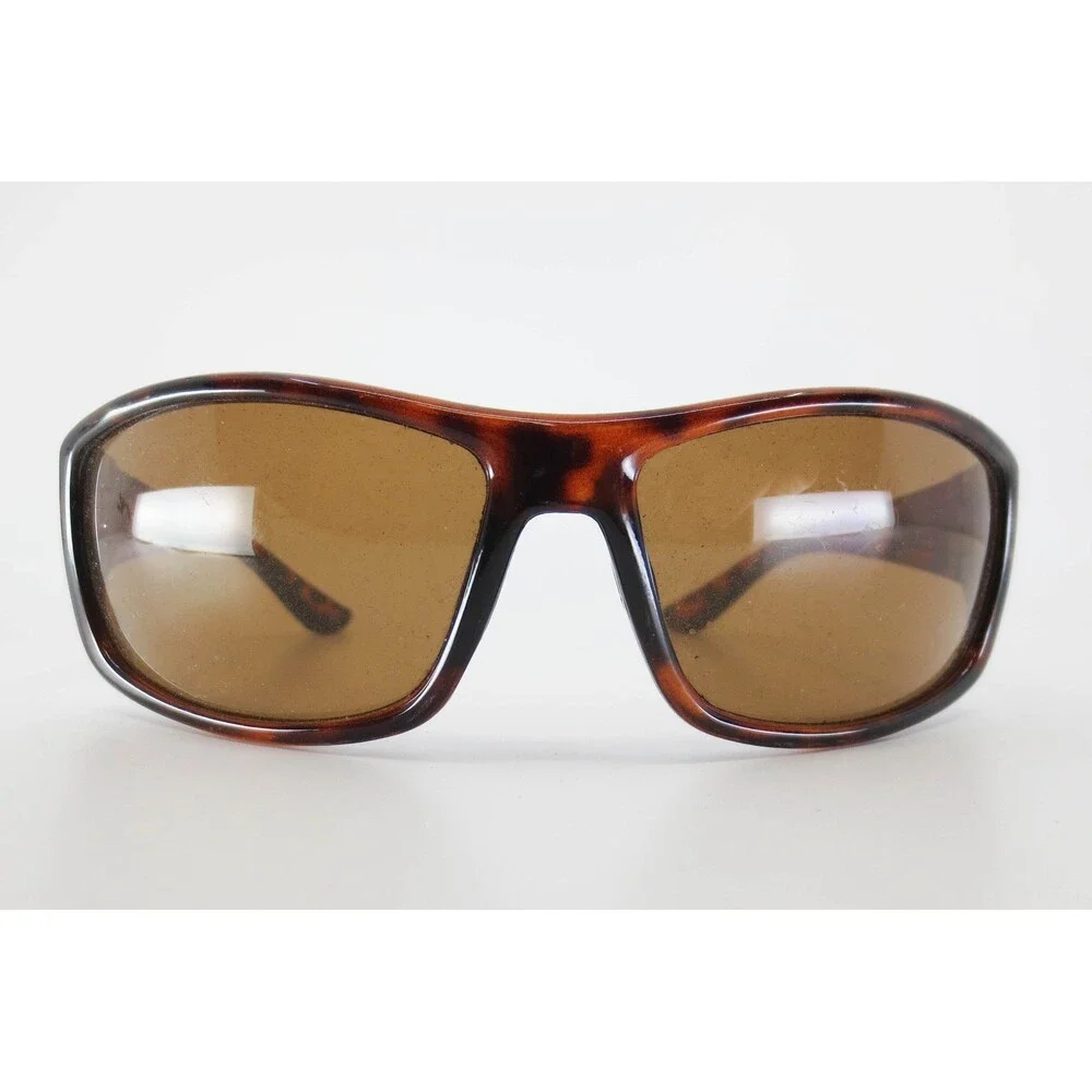 Foster Grant Sunglasses Tortoise Shell Rectangular Wrap Around Brown Lens 35092
